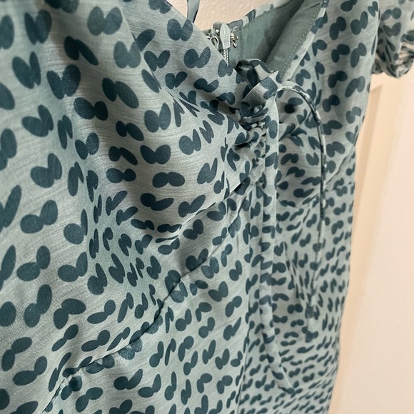 Blue Blush Women’s Blue Green Patterned Puff Sleeve Mini Dress - Picture 9 of 9